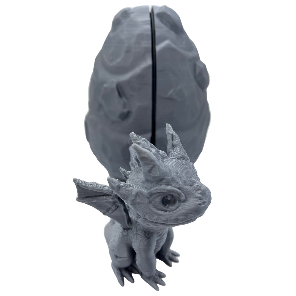 "Stone" Baby Dragon in Egg, 3D Printed Gift