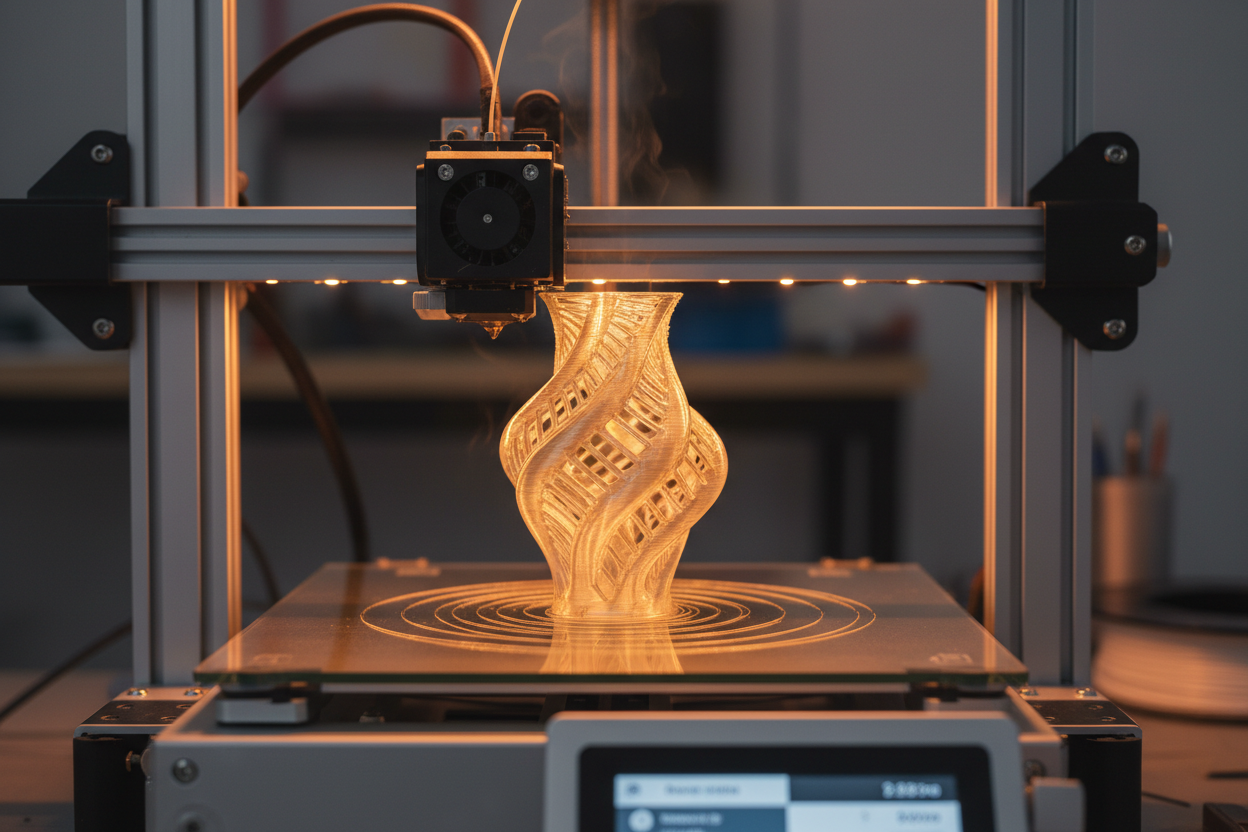 3d printer printing a vase