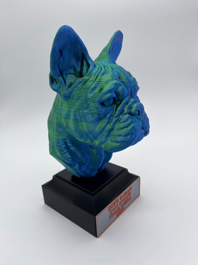 French Bulldog Bust Trophy with Personalised Nameplate