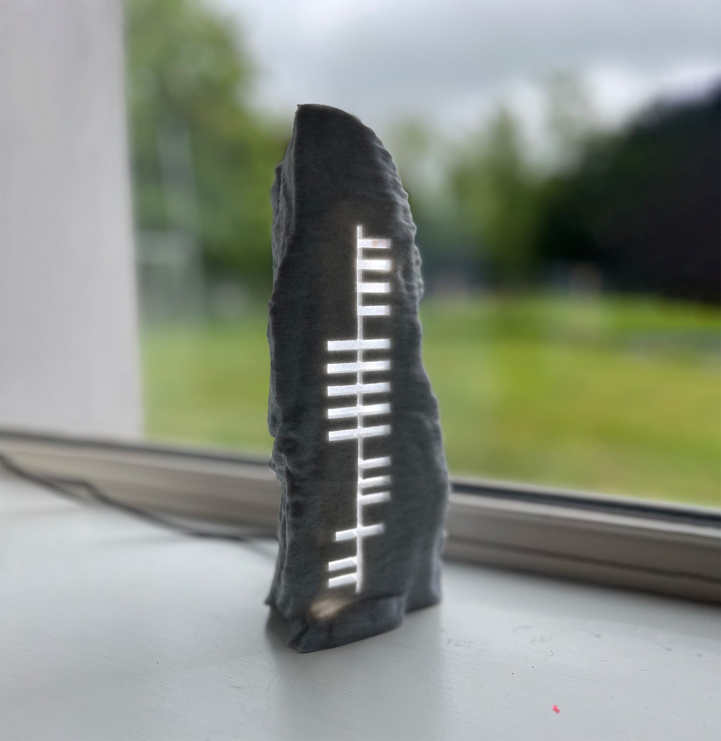 Ogham Stone Personalised Gift, Illuminated LED Light