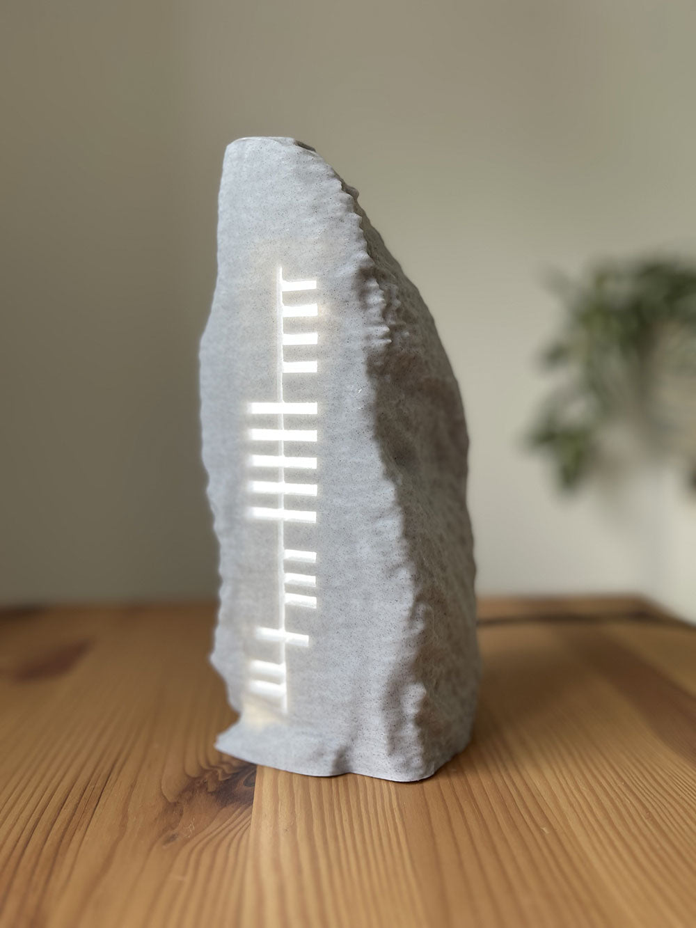 Ogham Stone Personalised Gift, Illuminated LED Light