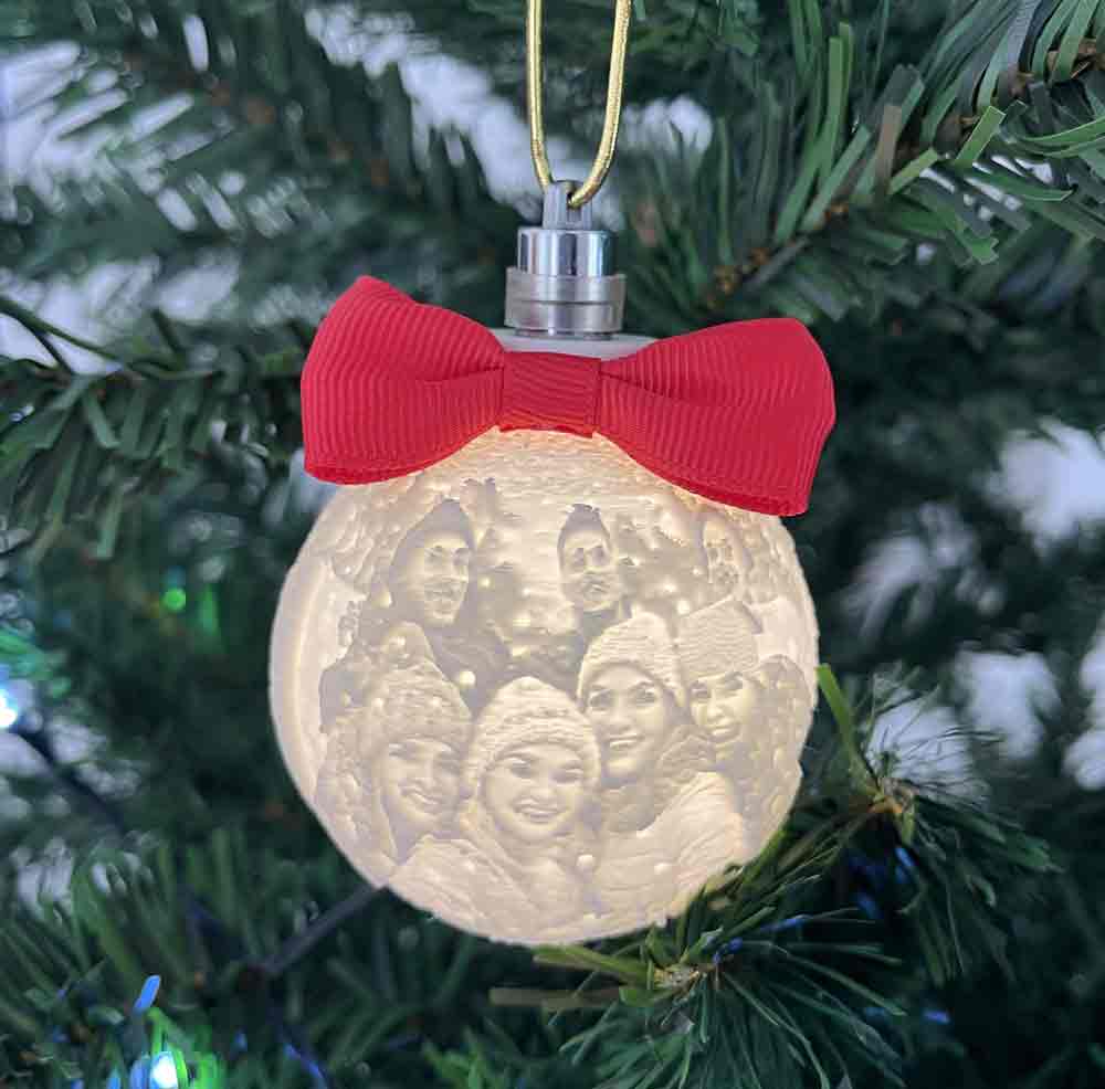 Personalised Illuminated Christmas Bauble Add Your Own Photo